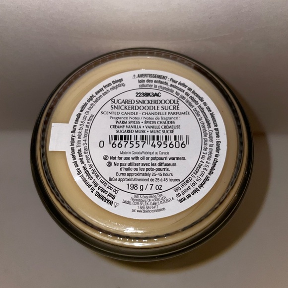 Bath & Body Works Sugared Snickerdoodle Scented Candle Single 1 Wick 7oz New - Picture 4 of 6